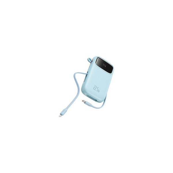 베이스어스 Qpow2 PD지원 22.5W 고속충전 잔량표시 듀얼케이블 일체형 보조배터리 10000mAh 8핀 / C타입